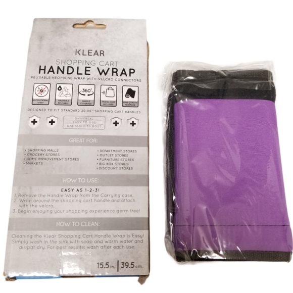 Shopping Cart Handle Covers One Size. Purple - Picture 7 of 7